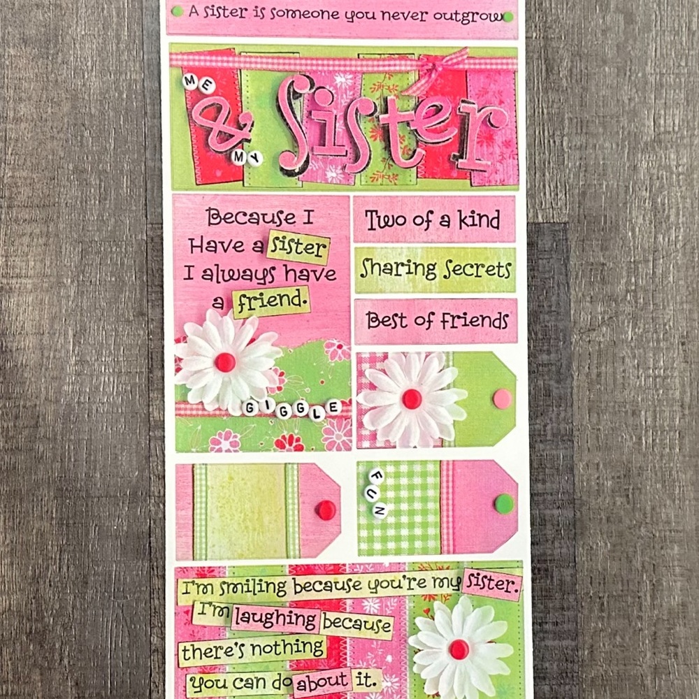 💞 New Me & My Sister Scrapbook Craft Stickers